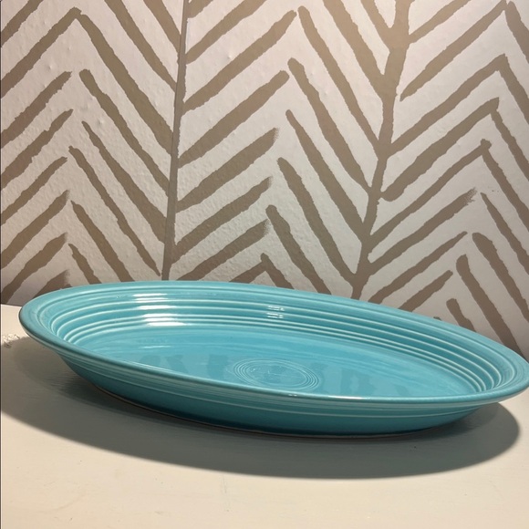 Fiestaware Turquoise Oval Serving Platter - Picture 3 of 6